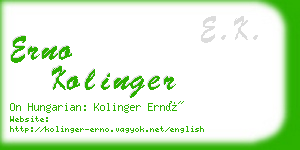 erno kolinger business card